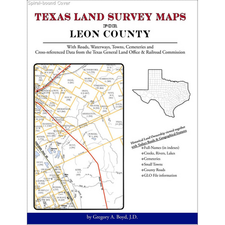 Texas Land Survey Maps for Leon County (Spiral book cover)