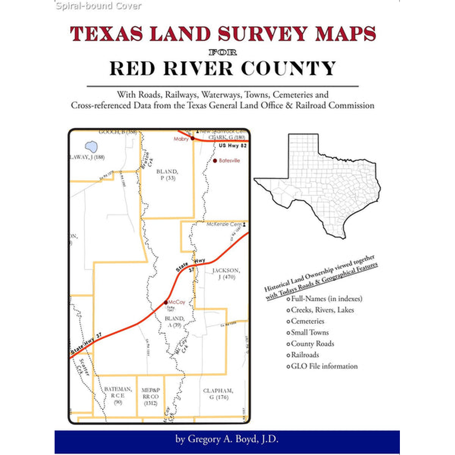 Texas Land Survey Maps for Red River County (Spiral book cover)