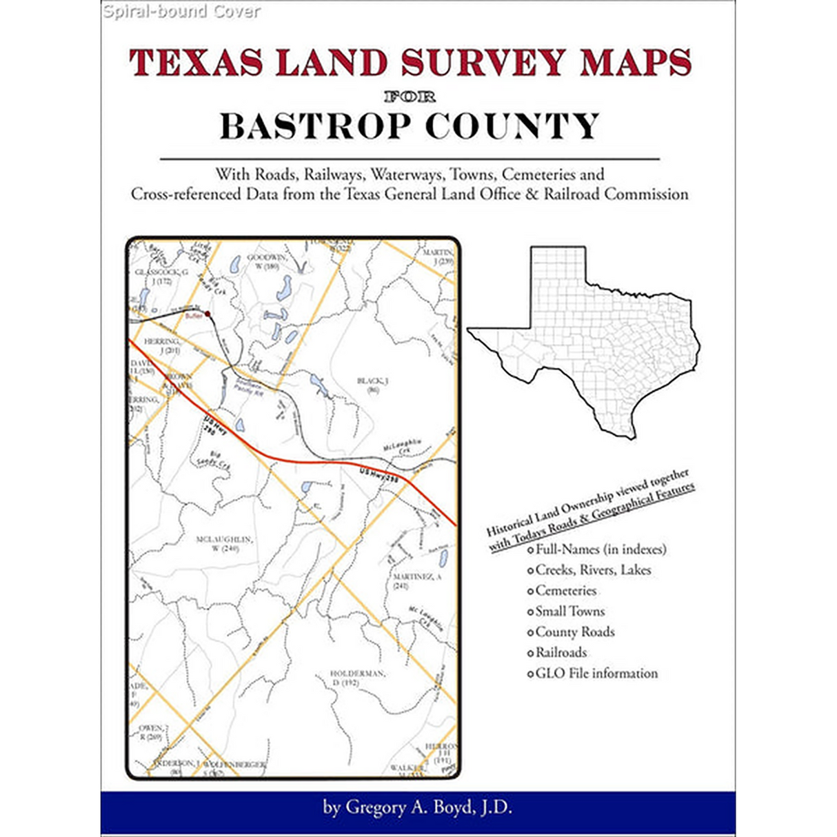 Texas Land Survey Maps for Bastrop County (Spiral book cover)