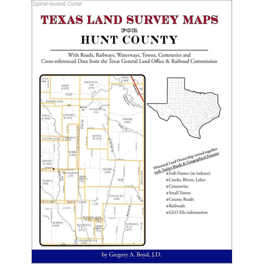 Texas Land Survey Maps for Hunt County (Spiral book cover)