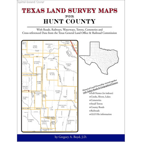 Texas Land Survey Maps for Hunt County (Spiral book cover)