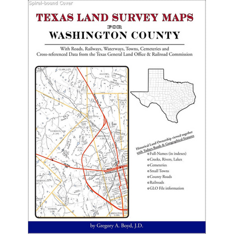 Texas Land Survey Maps for Washington County (Spiral book cover)