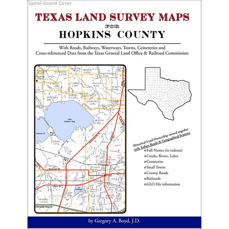 Texas Land Survey Maps for Hopkins County (Spiral book cover)