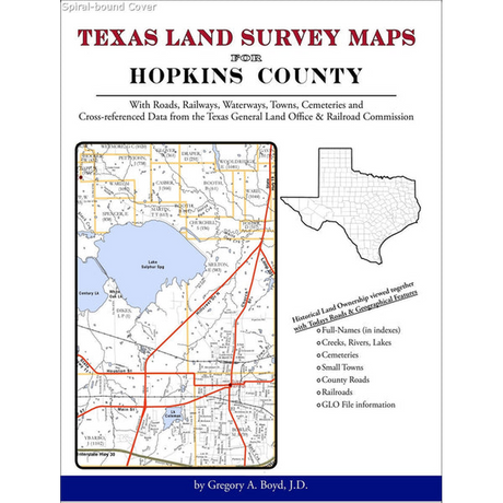 Texas Land Survey Maps for Hopkins County (Spiral book cover)