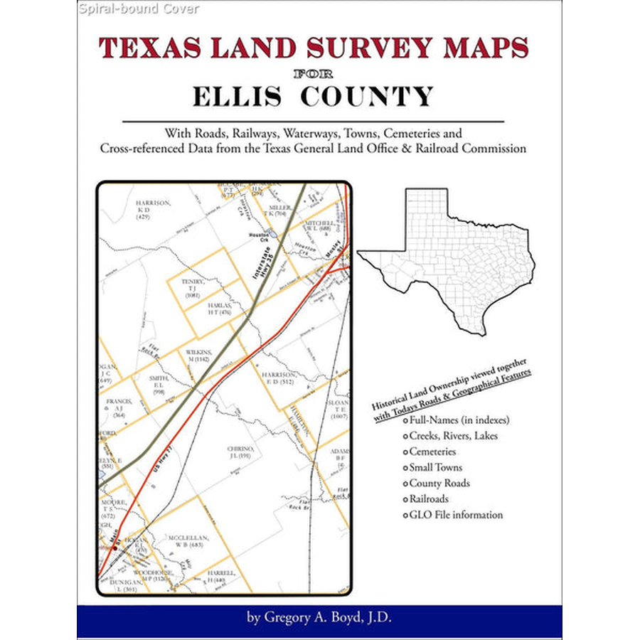 Texas Land Survey Maps for Ellis County (Spiral book cover)