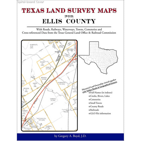 Texas Land Survey Maps for Ellis County (Spiral book cover)