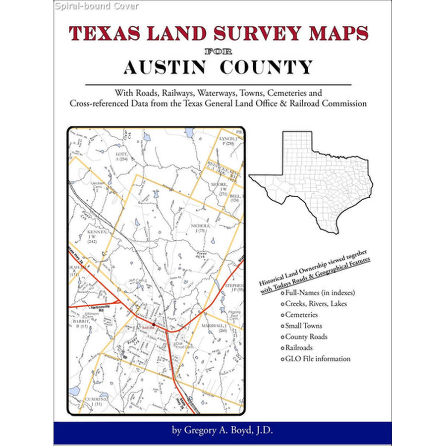 Texas Land Survey Maps for Austin County (Spiral book cover)