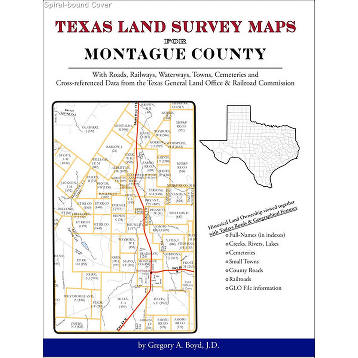 Texas Land Survey Maps for Montague County (Spiral book cover)