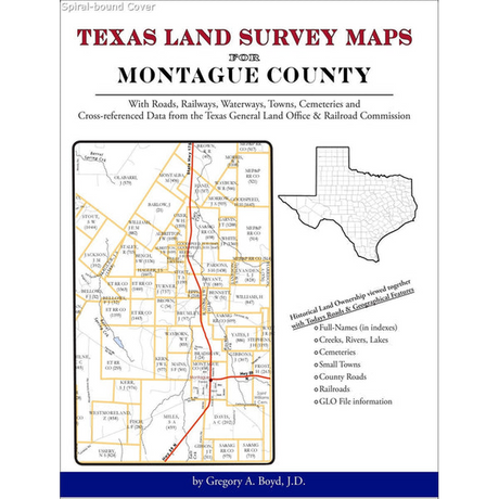 Texas Land Survey Maps for Montague County (Spiral book cover)