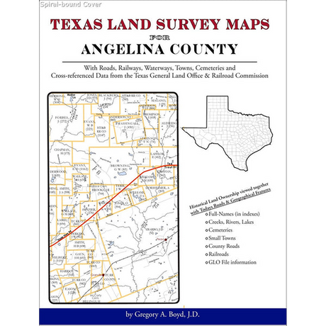 Texas Land Survey Maps for Angelina County (Spiral book cover)