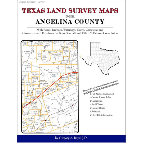 Texas Land Survey Maps for Angelina County (Spiral book cover)