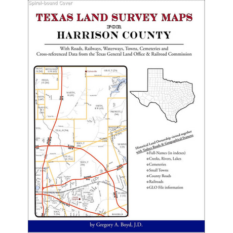 Texas Land Survey Maps for Harrison County (Spiral book cover)