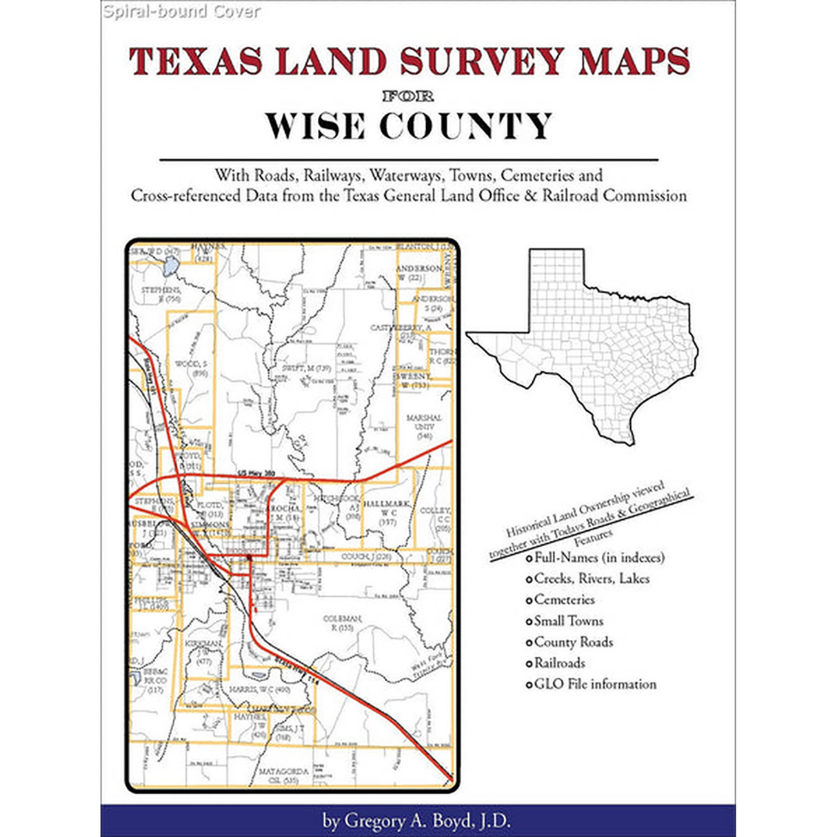 Texas Land Survey Maps for Wise County (Spiral book cover)