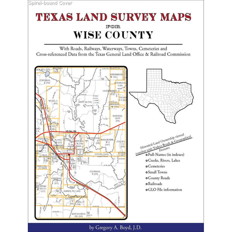 Texas Land Survey Maps for Wise County (Spiral book cover)