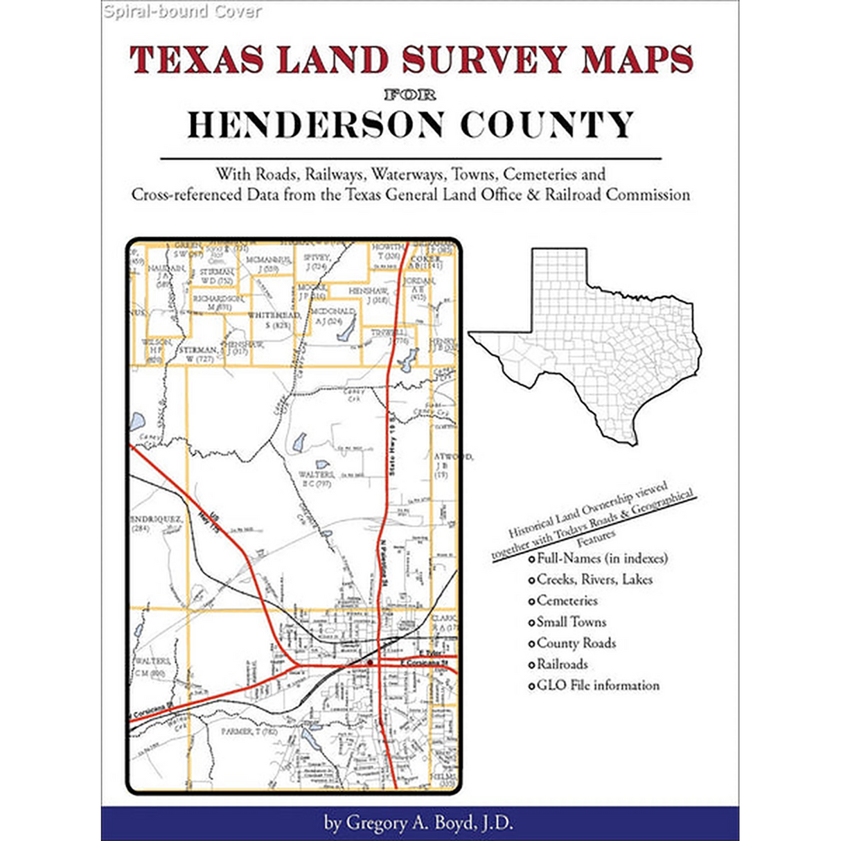 Texas Land Survey Maps for Henderson County (Spiral book cover)