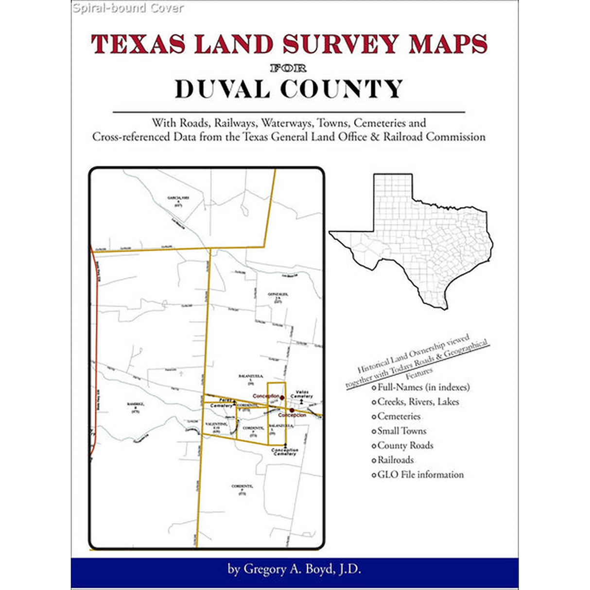 Texas Land Survey Maps for Duval County (Spiral book cover)