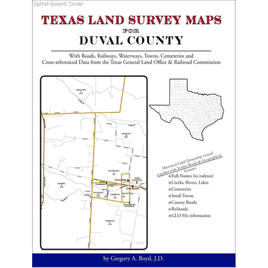 Texas Land Survey Maps for Duval County (Spiral book cover)