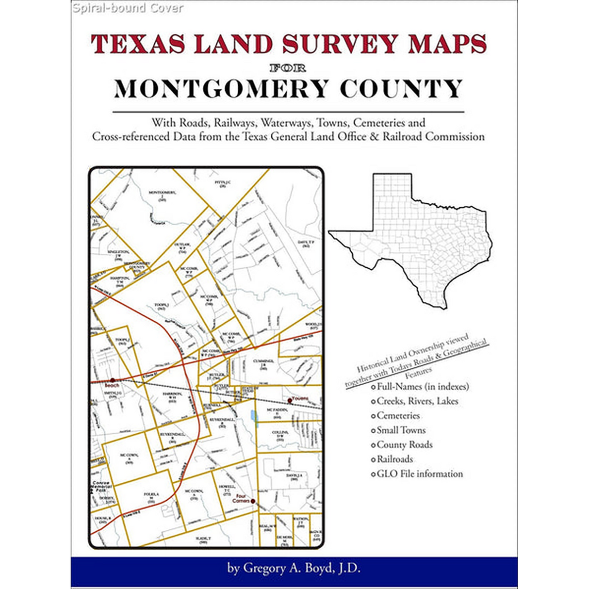 Texas Land Survey Maps for Montgomery County (Spiral book cover)