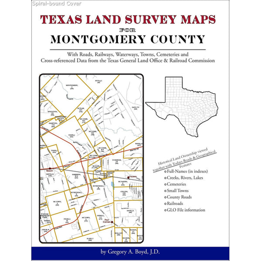 Texas Land Survey Maps for Montgomery County (Spiral book cover)
