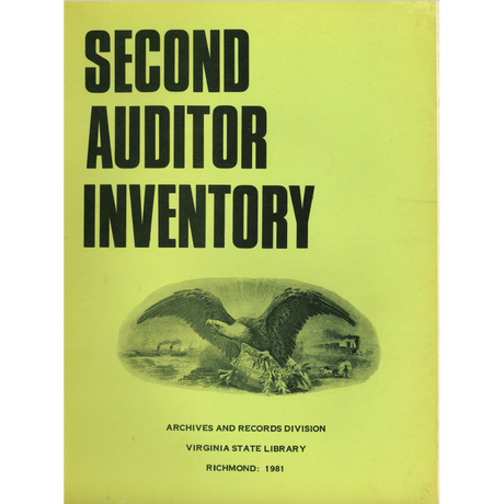 Office of the Second Auditor [of Virginia] Inventory