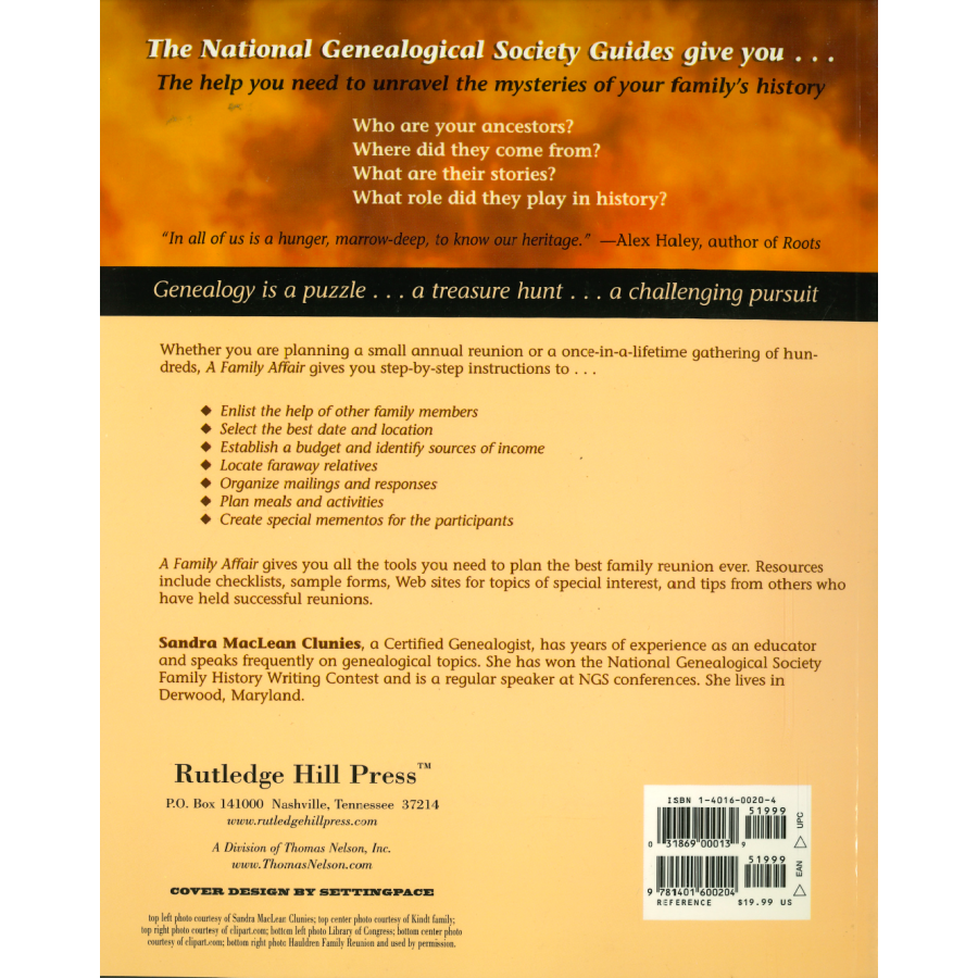 A Family Affair: How to Plan and Direct the Best Family Reunion Ever back cover