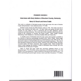 Pioneer Voices II: Interviews with Early Settlers of Bourbon County, Kentucky back cover