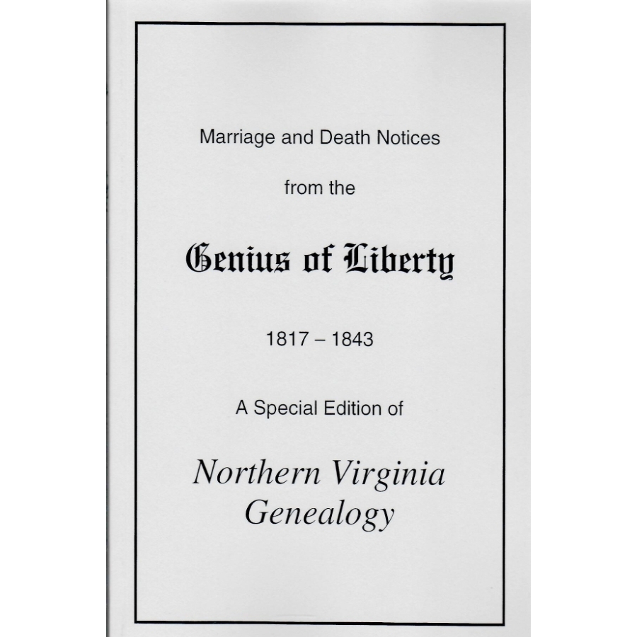 Marriage and Death Notices from the Genius of Liberty, 1817-1843