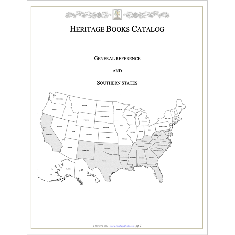 Heritage Books Catalog covering Southern United States