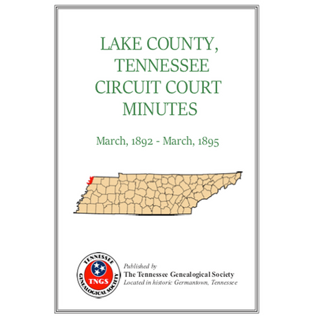Lake County, Tennessee Circuit Court Minutes, 1892-1895