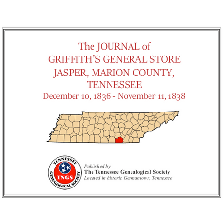 Journal of Griffith's General Store, Marion County, Tennessee, 1836-1838