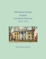 Albemarle County, Virginia Deed Book Abstracts, 1771-1772