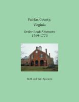 Fairfax County, Virginia Order Book Abstracts 1769-1770