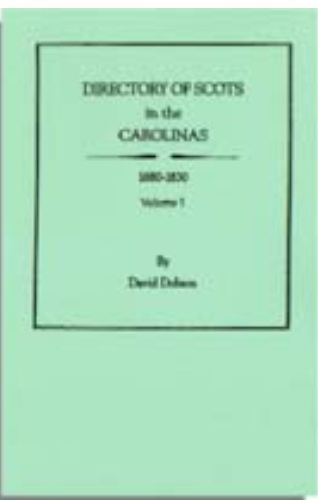 Directory of Scots in the Carolinas, Volume 1