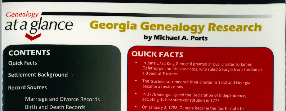 Genealogy at a Glance: Georgia Genealogy Research