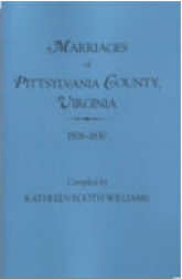 Marriages of Pittsylvania County, Virginia, 1806-1830
