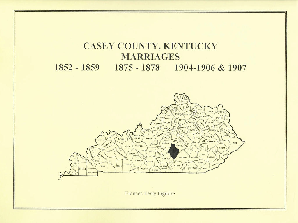 Casey County, Kentucky Marriage Records